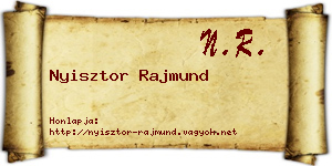 Nyisztor Rajmund névjegykártya